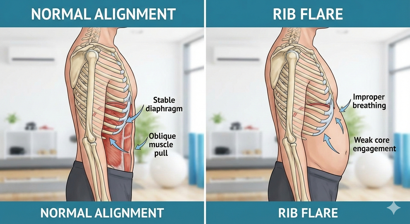 肋骨外翻是什麼？揭開胃凸、慢性腰痛的真相：原因、症狀與徒手治療對策｜台中南屯物理治療